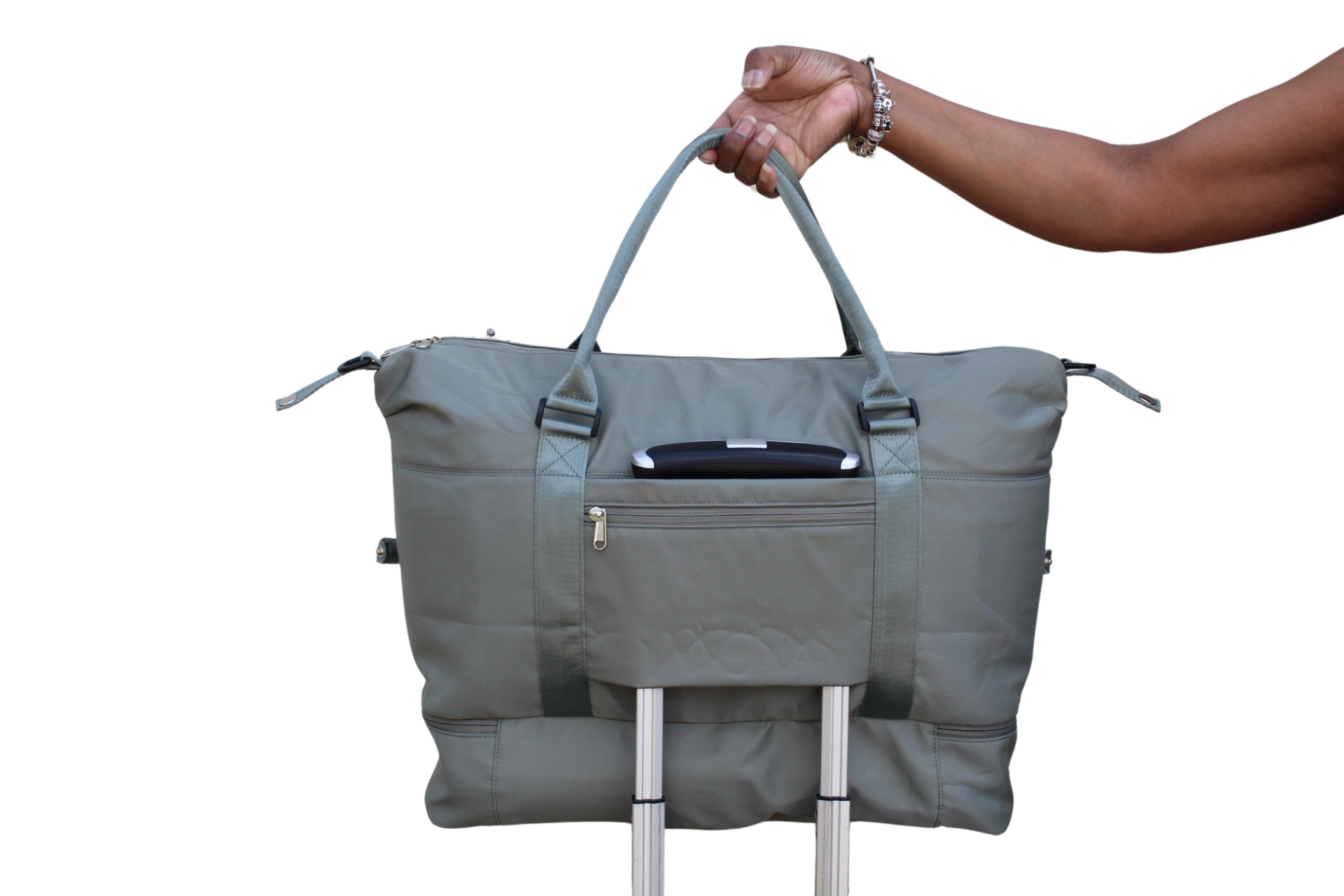 overnight bag with separate shoe pocket personal item